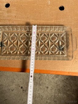 Obdélníkový skleněný tác / podnos s uchy - 3