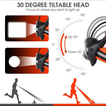 Běžecká hrudní svítilna, světlo na běh, sport - 3