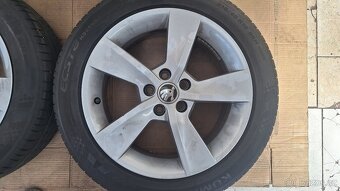 Alu kola Škoda 16" 5x100 letní pneu 215/45 R16 5-7mm Rapid - 3