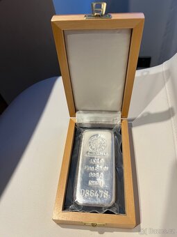 1 Kg Ag Stříbrný slitek Argor-Heraeus s dřevěnou etuí - 3