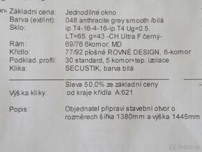 Jednodílné okno pozice 161 - 3
