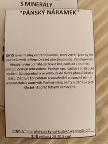 Pánský minerální náramek Onyx matný + ocel - 3