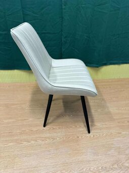 Moderní čalouněné židle – sada 4 ks, béžová barva - 3