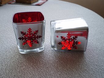 sklo - obal - na svíčku - vánoční dekor  2 kusy - 3