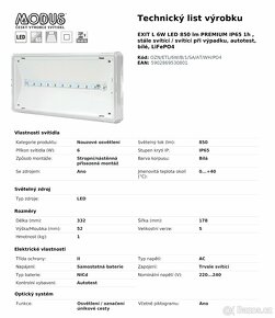 Nouzové osvětlení MODUS EXIT L 6W LED 850 lm PREMIUM - 3