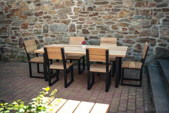 Masivní jidelní set z jasanu (1x stůl, 6x židle) - 3