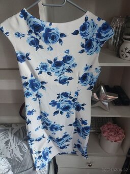 Elegantní modro bílé šaty vel.38 - 3
