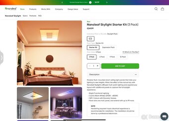 [Nanoleaf] Skylight Starter Kit + 6x Extension panel - 3