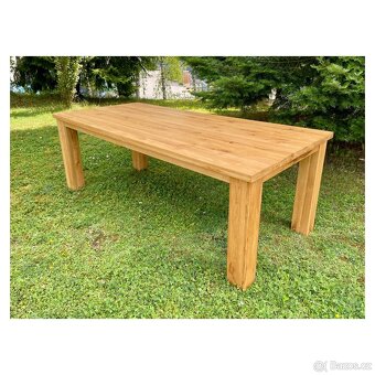 Masivní dubový jídelní stůl 220 cm – přírodní odstín - 3
