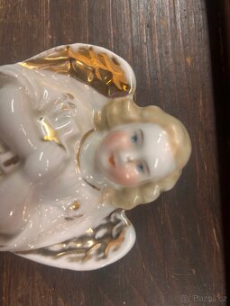 Anděl ochranitelský porcelán starý - 3