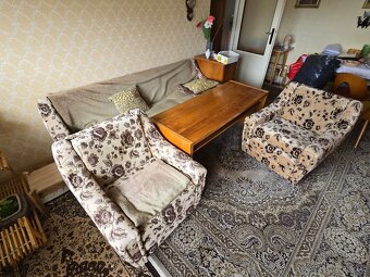 Sedací souprava, 2 křesla, stolek - 3