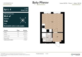 Prodej bytu 1+kk s privátním wellness, 30,4 m2, projekt Byty - 3
