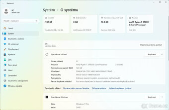 Herní PC- Ryzen 7, 16GB RAM, 1TB NVME, 5700XT, WIN11 - 3