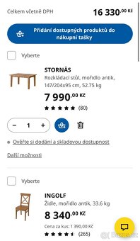 Jídelní set Ikea stůl Stornas židle Ingolf - 3