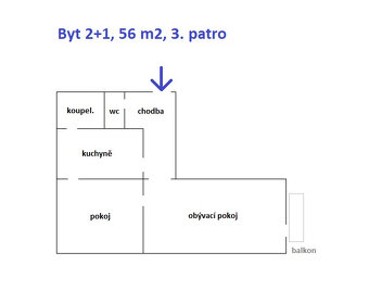 Pronájem bytu 2+1, 59 m2 - 3
