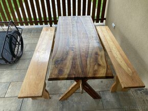 Dřevěný zahradní nábytek ořech - masiv - 3