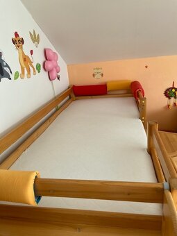 Domestav postel z masivu, polohovací rošt, matrace - 3