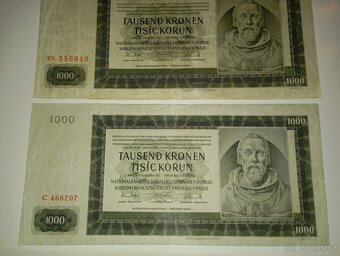PROTEKTORÁTNÍ BANKOVKY 1000 KČ, RŮZNÉ VARIANTY - 3