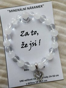 Náramek z minerálů "Za to, že jsi" Křišťál + Křemen č.1 - 3
