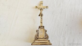 Ag stříbro stolní krucifix loťák rok 1864 biedermeier styl - 3