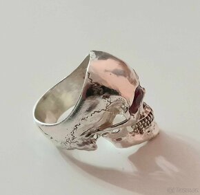 Stříbrný prsten Lebka - 3