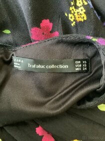 ZARA  Trafaluc collection- černé šaty s květinami - 3