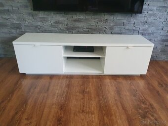 Ikea BYÅS TV stolek, lesklá bílá, 160x42x45 cm - 3