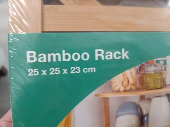 Kuchyňský stojan na nádobí z bambusu - nový - 3