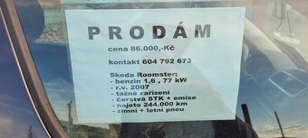 Prodám Škoda Roomster, benzin 1,6 - 3
