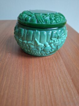 Skleněná dóza - malachit 9x6 cm - 3