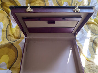 kufřík kožený hnědovínový retro - 3