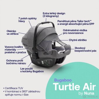 NOVÝ Set autosedačka a základna Bugaboo by Nuna (Turtle Air) - 3