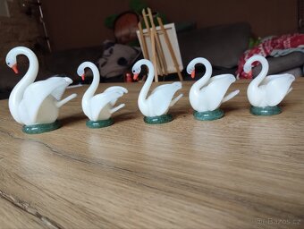 Hutní sklo sestava 5ks labutí - 3