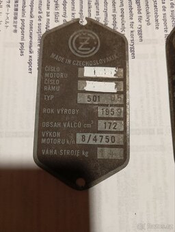Štítky Jawa ČZ TP - 3