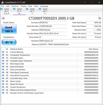 SSD 2 TB NVME Gen5 - Crucial T700 - 3