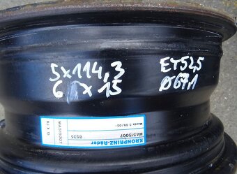 Plechové disky 15", rozteč 5x114.3,ET 52,5, šíře 6J - 3