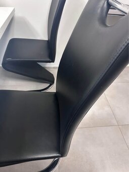 Designové jídelní židle Amado 5 kusů černé koženka - 3