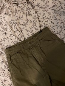 Khaki plátěné kalhoty kapsáče, vel. XS, H&M - 3