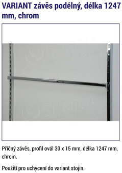 Závěsný sistém SPONA,vybaveni do obchodu, Prodejní systém VA - 3