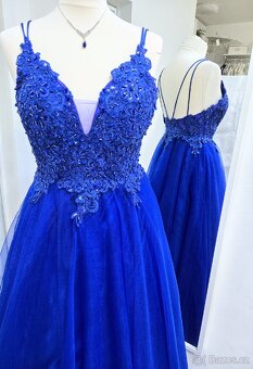 NOVÉ plesové šaty KRÁLOVSKY MODRÉ - 3