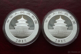 2x 1 oz stříbrná mince čínská panda 2015 - 3