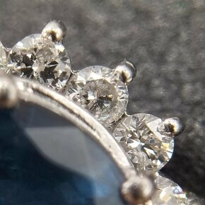 LUXUSNÍ PLATINOVÉ DIAMANTOVÉ NÁUŠNICE SE SAFÍRY - 3