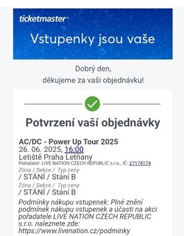 AC/DC Praha 2x stání B LAST minute - 3