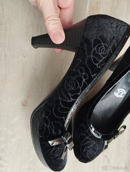 Černé sametové lodičky Bugatti 39 - 3