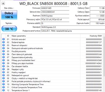 SSD DISK WD Black SN850X 8TB - 3