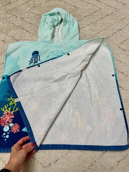 Dětský froté župan pončo s kapucí mořský svět - 3