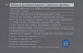 Granitová dřezová baterie výsuvná LIVARNO home  - nová - 3