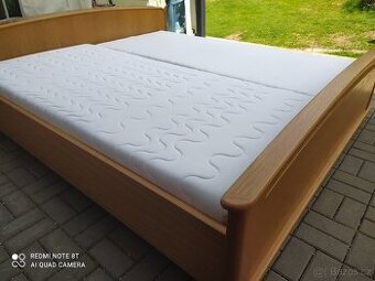 POSTEL MASIV S POLOHOVACÍMI ROŠTY A MOLIT. MATRACEMI 180x200 - 3