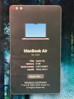 MacBook Air M2 13,6" - 512GB SSD / 8GB RAM - Výborný stav - 3
