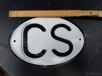 Stará plechová značka CS - 3